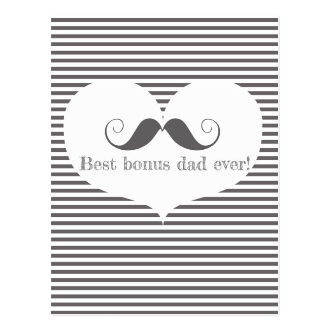 Best bonus dad! Moustache & Stripes - Father's Day