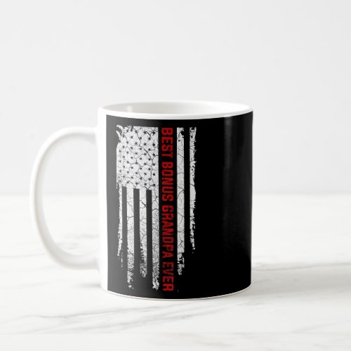 Best Bonus Grandpa Ever American Usa Flag Fathers  Coffee Mug