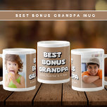 Best Bonus Grandpa Grandchildren 2 Photo Brown Coffee Mug<br><div class="desc">Surprise your beloved bonus grandpa with this personalized “Best Bonus Grandpa Ever” photo mug — a perfect gift for Father’s Day, birthdays, or just to say thank you. This custom mug features two photo slots to showcase special memories, plus editable text fields to add names or a short message. Bold...</div>