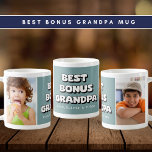Best Bonus Grandpa Grandkids 2 Photo Slate Blue Coffee Mug<br><div class="desc">Surprise your beloved bonus grandpa with this personalized “Best Bonus Grandpa Ever” photo mug — a perfect gift for Father’s Day, birthdays, or just to say thank you. This custom mug features two photo slots to showcase special memories, plus editable text fields to add names or a short message. Bold...</div>