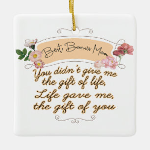Best Bonus Mom Ceramic Ornament