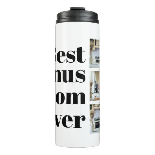 Best Bonus Mom Ever Mother's Day 3 Photo Collage Thermal Tumbler