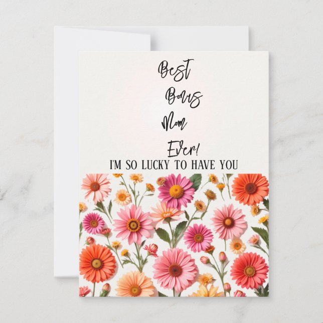 Best Bonus Mom Ever Mother's Day Card for Stepmom  (Front)