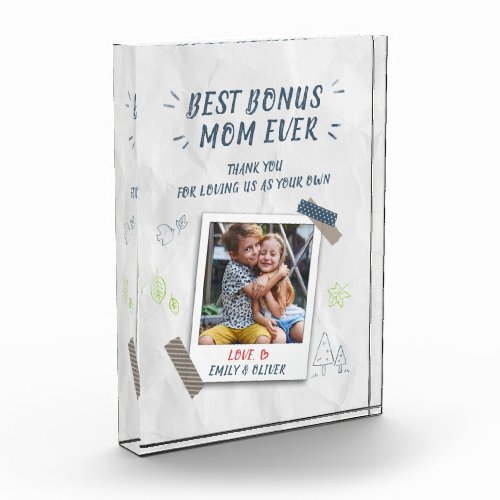 Best Bonus Mom Mothers Day Stepmom Custom Photo Block