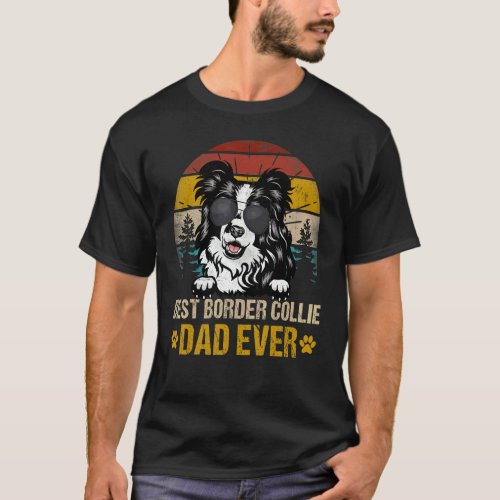 Best Border Collie Dad Ever Vintage Dog T_Shirt