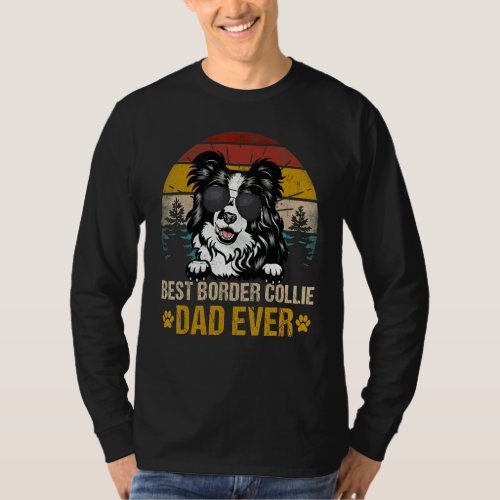 Best Border Collie Dad Ever Vintage Dog T_Shirt