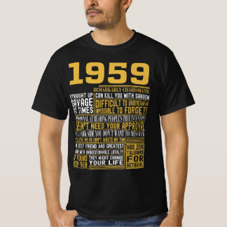 Best Born in 1959 Facts for Mens, Womens, Bday Gif T-Shirt