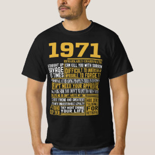 Best Born in 1971 Facts for Mens, Womens, Bday Gif T-Shirt