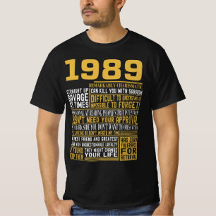 Best Born in 1989 Facts for Mens, Womens, Bday Gif T-Shirt