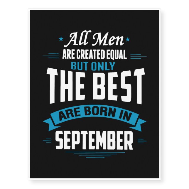Best Born In September Temporary Tattoos (Front)