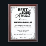 Best Boss Award Personalized Thank You Gift<br><div class="desc">Thank You Gift for the Best Boss,  is the best idea for Boss's Day. Let them know how much you appreciate them.</div>