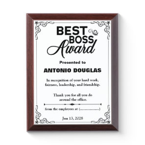 Best Boss Award Personalized Thank You Gift Best Boss Award Personalized Thank You Gift