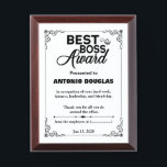 Best Boss Award Personalized Thank You Gift<br><div class="desc">Thank You Gift for the Best Boss,  is the best idea for Boss's Day. Let them know how much you appreciate them.</div>