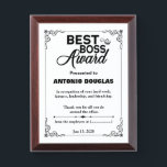 Best Boss Award Personalized Thank You Gift<br><div class="desc">Thank You Gift for the Best Boss,  is the best idea for Boss's Day. Let them know how much you appreciate them.</div>