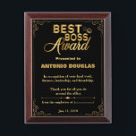 Best Boss Award Personalized Thank You Gift Plaque<br><div class="desc">Thank You Gift for the Best Boss,  is the best idea for Boss's Day. Let them know how much you appreciate them.</div>
