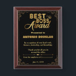 Best Boss Award Personalized Thank You Gift Plaque<br><div class="desc">Thank You Gift for the Best Boss,  is the best idea for Boss's Day. Let them know how much you appreciate them.</div>