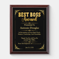 Best Boss Award Thank You Gift | Gold & Black