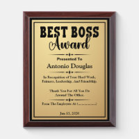 Best Boss Award Thank You Gift | Gold & Black