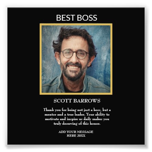Best Boss award with photo