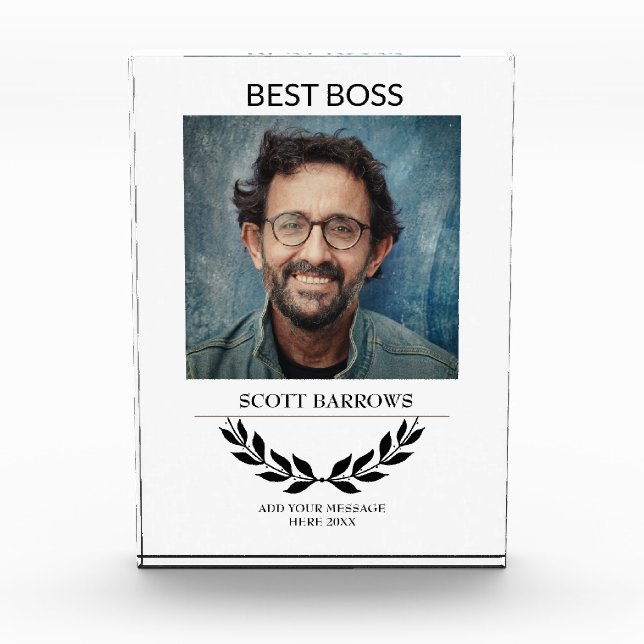 Best Boss award with photo (Front)
