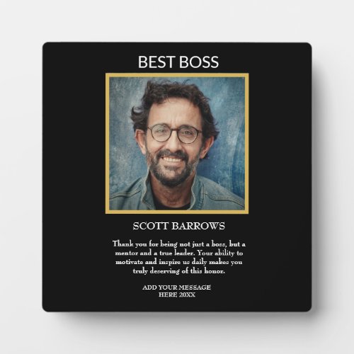 Best Boss award with photo Plaque