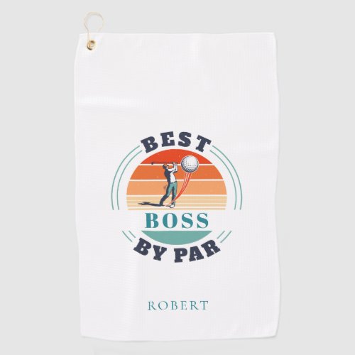 Best Boss By Par Custom Coworker Retro Golf Towel