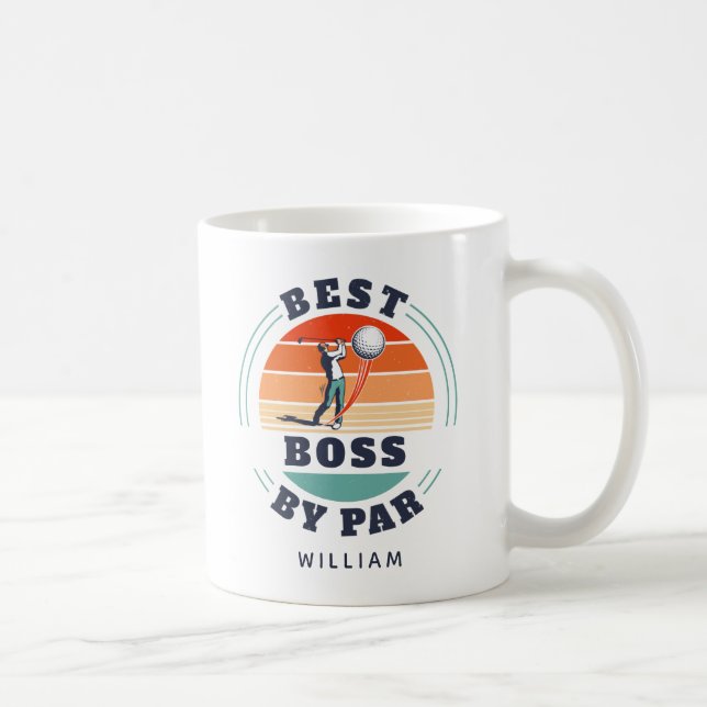 Best Boss By Par Custom Retro Golf Employer Coffee Mug (Right)
