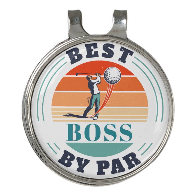 Best Boss By Par Custom Retro Golf Hat Clip (Front)