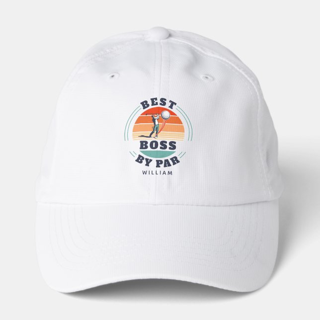 Best Boss By Par Custom Retro Golf Lover Performance Cap (Front)