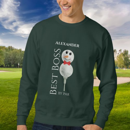 Best Boss by Par Golf Ball Snowman  Red Bowtie Sw Sweatshirt