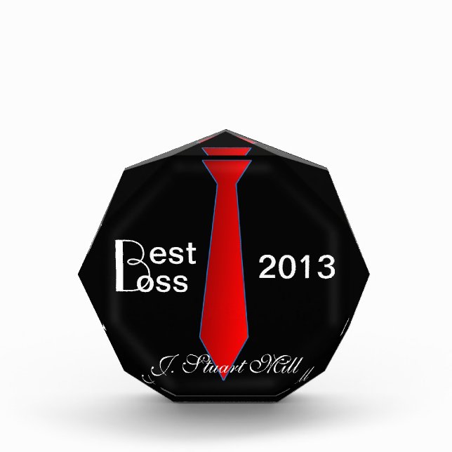 Best Boss (Custom Date & Name) Acrylic Award (Front)