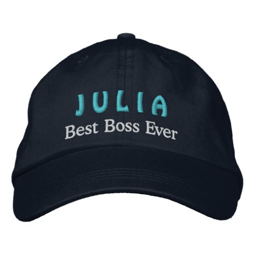 Best Boss Custom Name NAVY BLUE Embroidered Baseball Cap
