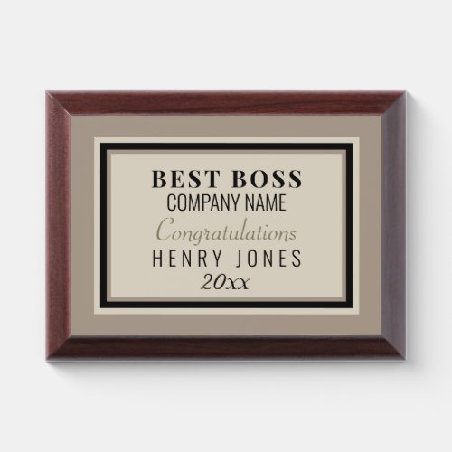 Best Boss Custom Wood Award