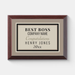 Best Boss Custom Wood Award Plaque