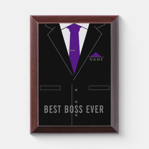 Best Boss Ever  Add Name _ Customize Award Plaque