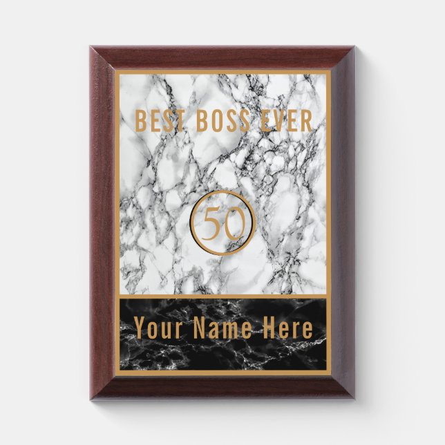 Best Boss Ever - Add Your Year / Name  Award Plaque (Vertical)