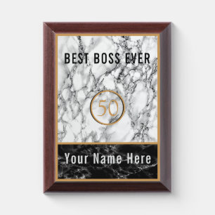 Best Boss Ever - Add Your Year/Name - Customizable Award Plaque