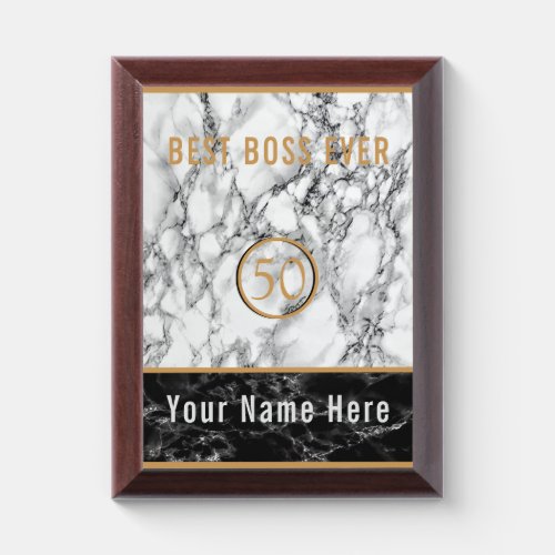 Best Boss Ever _ Add Your Year  Name _ Customize Award Plaque