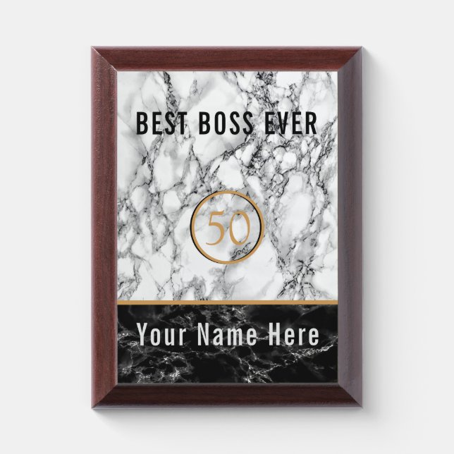 Best Boss Ever - Add Your Year / Name - For Boss Award Plaque (Vertical)