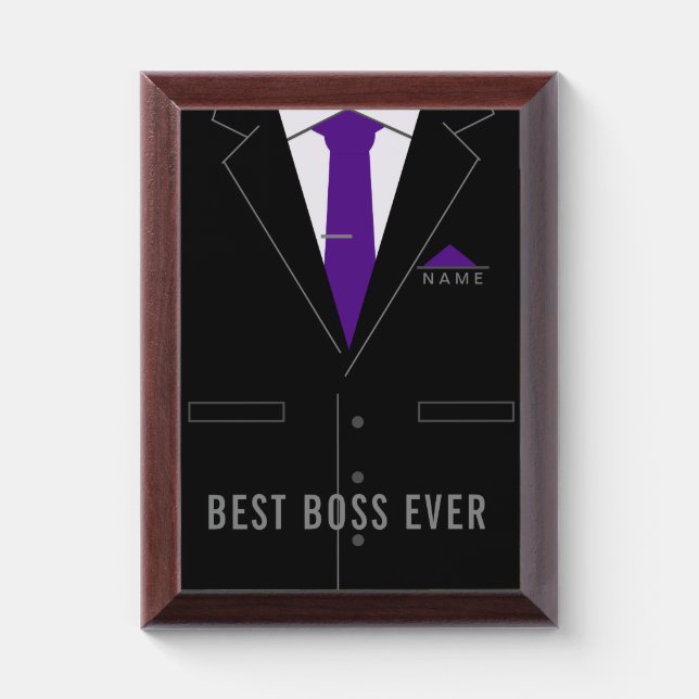 Best Boss Ever Award Plaque Personalized Gift (Vertical)