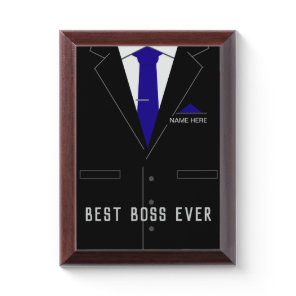 Best Boss Ever Award Plaque Personalized Name Gift