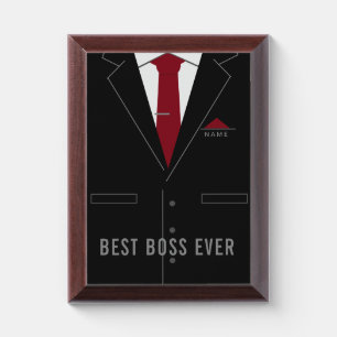 Best Boss Ever Award Plaque Personalized Name Text