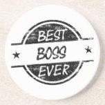 Best Boss Ever Black Coaster<br><div class="desc">Best Boss ever products! Best Boss Ever shirts, ornaments, water bottles, clocks, phone case, ties and more! Perfect appreciation gift! Perfect thank you gift for the boss! Great Boss's day gift! Perfect anytime gift to let them know how much you care!</div>