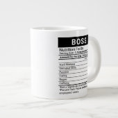 Best Boss Ever Black + Nutrition Facts, Giant Coffee Mug (Front Right)