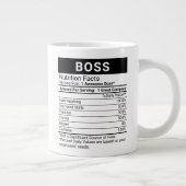 Best Boss Ever Black + Nutrition Facts, Giant Coffee Mug (Right)