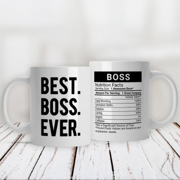 Best Boss Ever Black   Nutrition Facts, Giant Coffee Mug