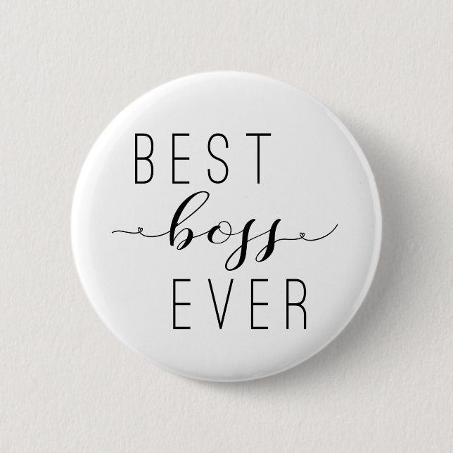 Best boss ever button badge (Front)
