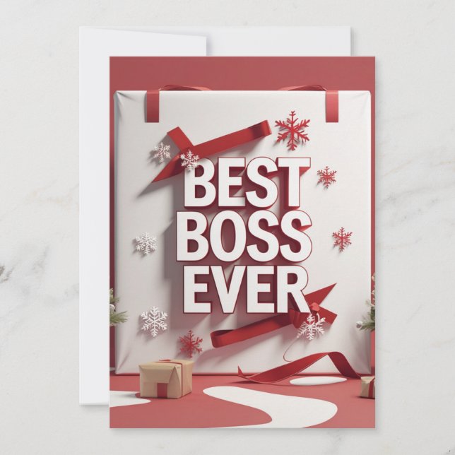 Best Boss Ever Christmas Holiday Card (Front)