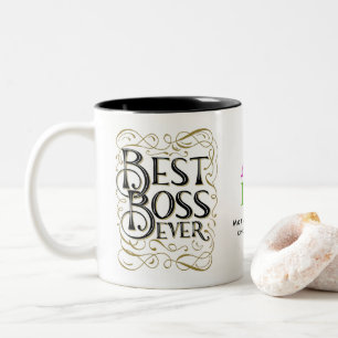 Best Boss Ever Custom Logo Typography Mug Gift