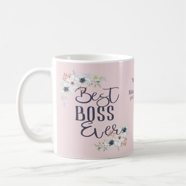 Best Boss Ever Floral Appreciation Coffee Mug (Left)